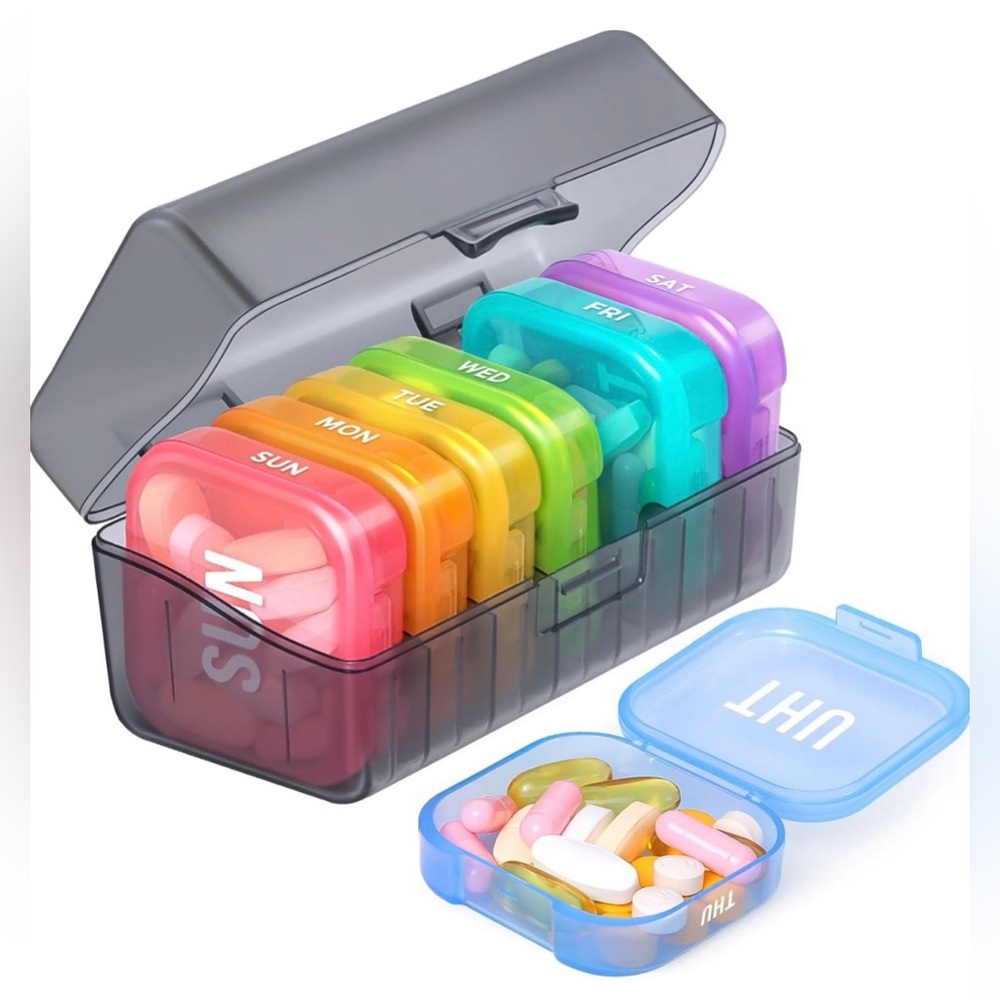 BRAND NEW! Enlarged Colorful Weekly Pill Organizer
